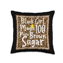 100% Brown Sugar Gift Black Pride Tees Co. Black Pure Brown Sugar Throw Pillow, 16x16, Multicolor