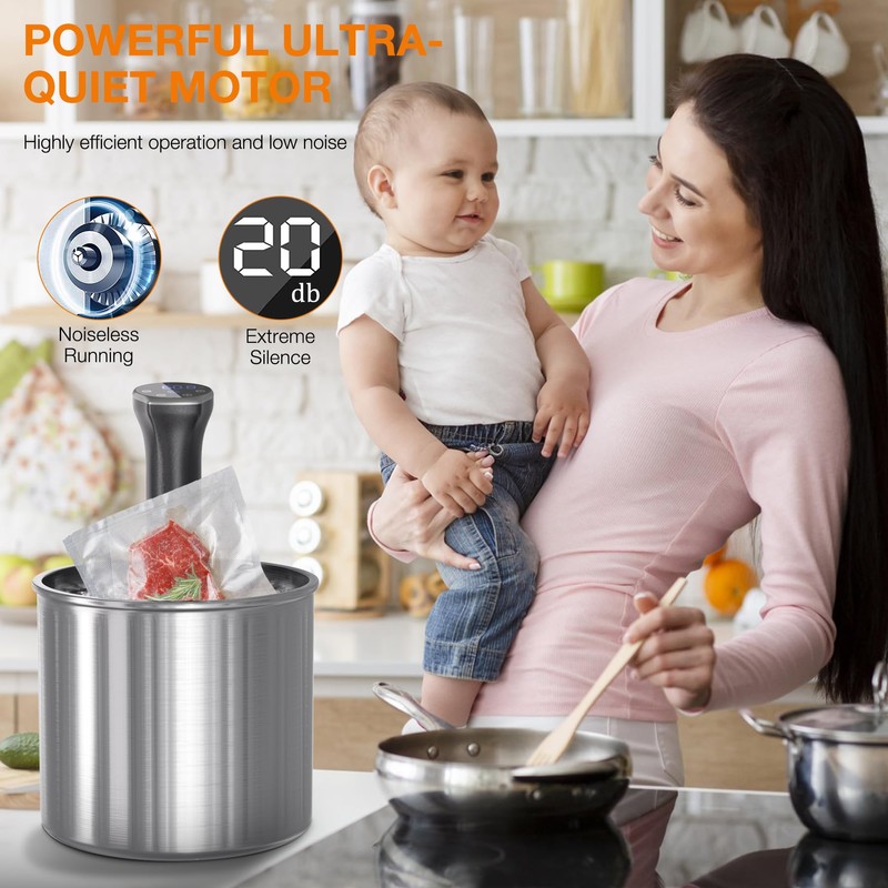 Sous Vide Machine 1100W Upgraded Sous Vide Cooker Ultra-quiet Working