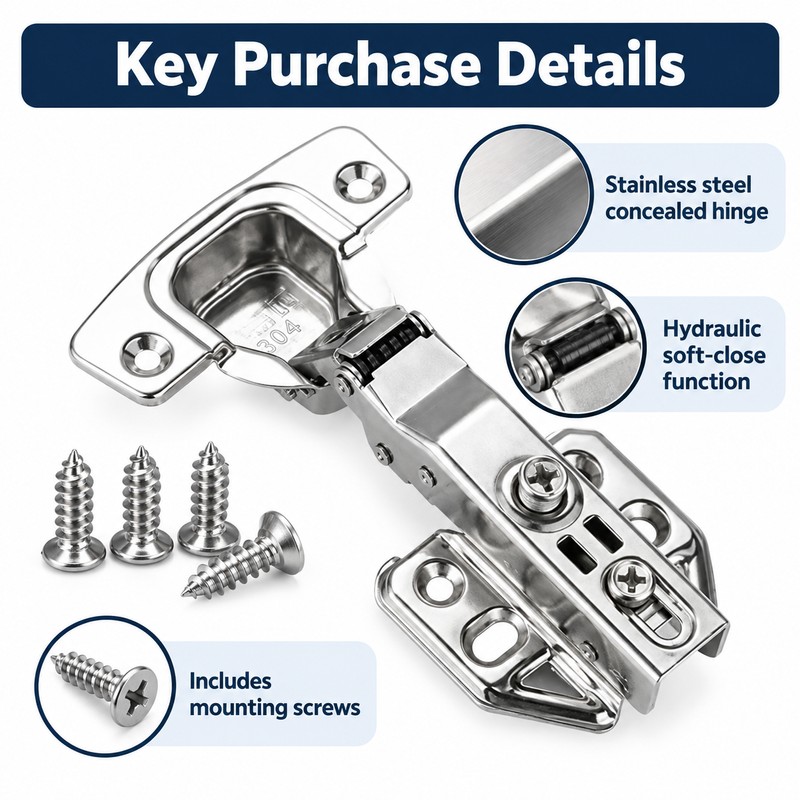 Soft Close Cabinet Hinges for Full Overlay Doors – Stainless