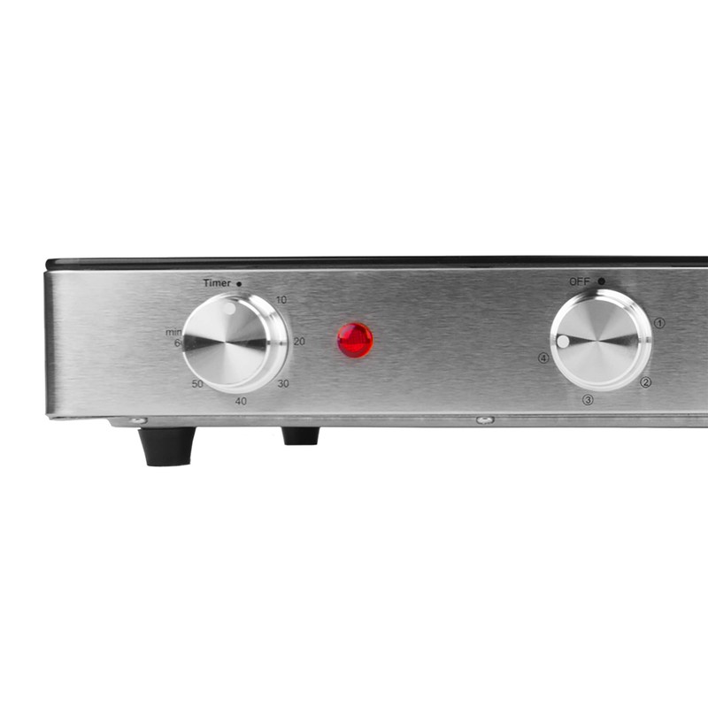 Brentwood Select TS-382 Double Infrared Electric Countertop Burner,1800-Watt, with Timer,Stainless