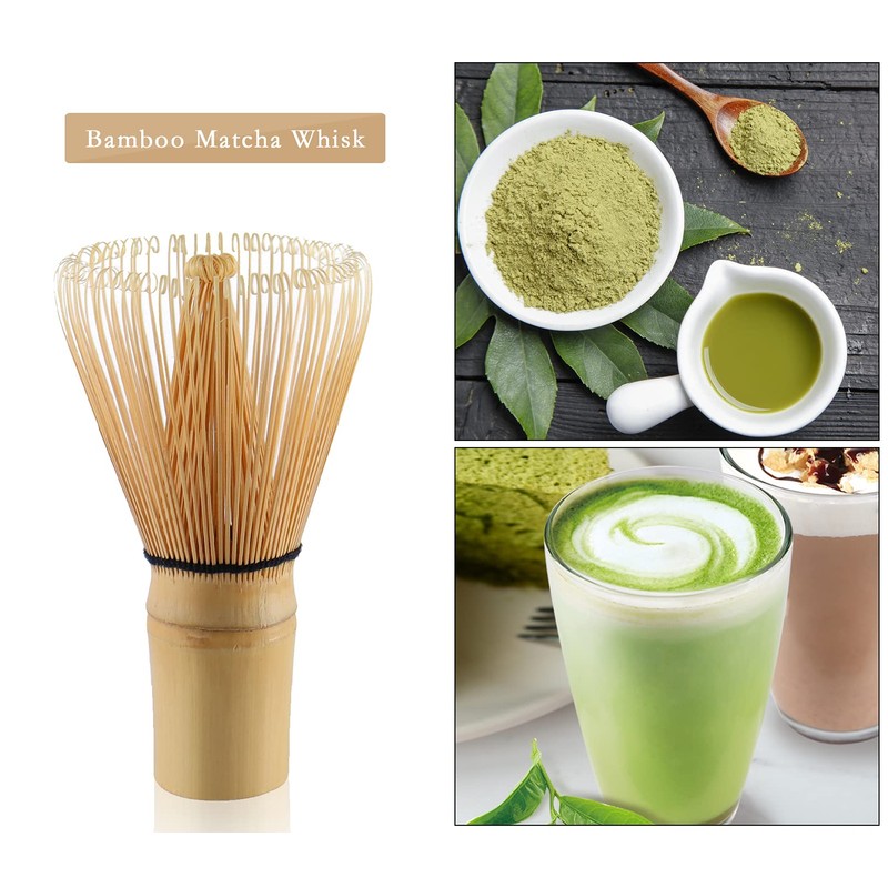 Matcha Tea Set Bamboo Matcha Whisk, Ceramic Whisk Holder, Tea Scoop,