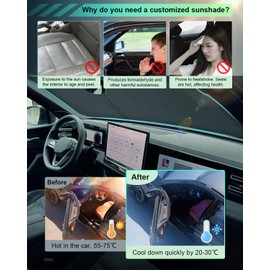 GAFAT Compatible with VW Tiguan 3 2024 2025 Sunshades, Sun Protection Front Windscreen Inside, Tiguan III 2024 Parasol Sun Visor, Cooling, UV Protection, Tiguan 3 Accessoires