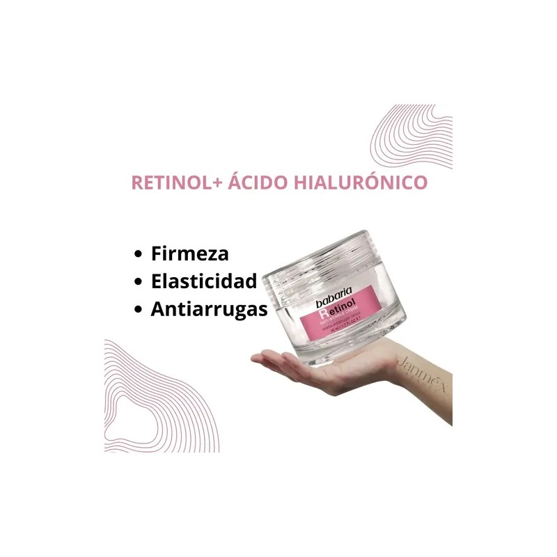 Babaria Crema Facial Antiarrugas con Retinol, Todo Tipo de Piel,