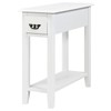 Tangkula Narrow End Table, Slim Side Table with Drawer and