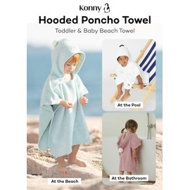 Konny Baby Bath Towels, Blankets, Gift for Baby: Cotton Hooded Poncho, Oeko-TEX, Ultra Soft & Quick-Dry, Boys & Girls(Pink, Large)