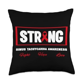Sinus Tachycardia Strong Shirt - Sinus Tachycardia Awareness Throw Pillow