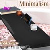 Stylish Black Bamboo Bathtub Tray Caddy with Adjustable Legs, Minimalistic
