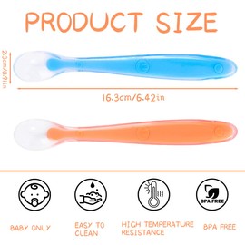 6 Stück Silikon-Löffel für Babys,BPA Frei, Breilöffel Lang, mit Weichen Silikonspitzen,Säugling Beikost Esslöffel,für Baby & Kleinkind Säugling Kinder ab 4 Monate,Rosa+Blau+Grün+Orange+Gelb+Lila