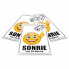 Letrero Señal con texto en español "SONRIE" – medidas de