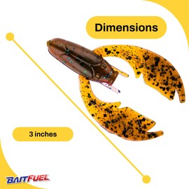 BAITFUEL PACA Chunk Creature Bait Infused with Supercharged X55 Formula Gel | 3-Inch, Bama Bug
