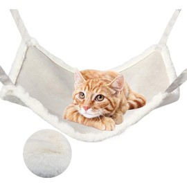 Cat Hammock, 22.8 x 18.9 inches (58 x 48 cm), Cage, Reversible, Summer, Double-sided, Reversible, All Seasons, Plastic Cage, For Autumn and Winter, Cage, Hanging, Fluffy, Excellent Texture, Cat