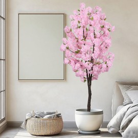 Pink Artificial Cherry Blossoms Tree Faux Cherry Blossom Tree Indoor Beautiful Trees for Home Decor