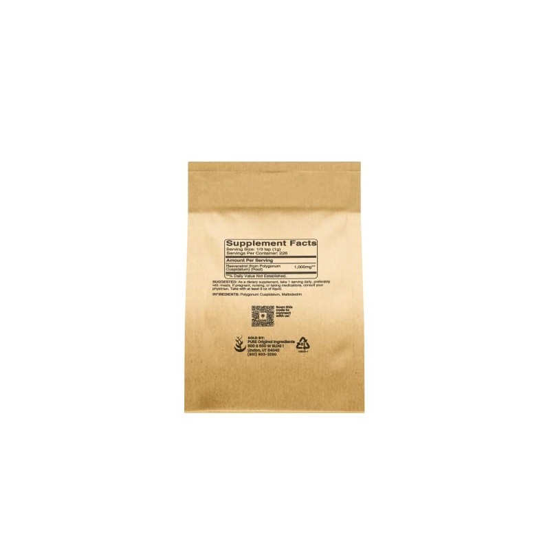 PURE ORIGINAL INGREDIENTS Resveratrol Powder, 8 oz, Phytoalexin, Polygonum Root