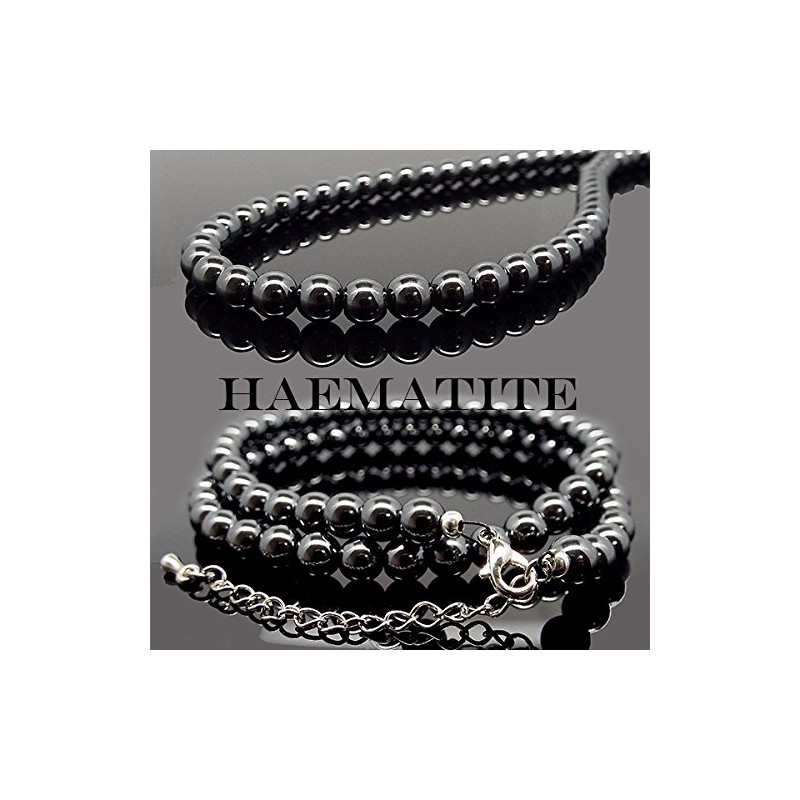 [SION] Natural Stone Necklace, Hematite, Magnetic, Approx. 0.4 inches (10