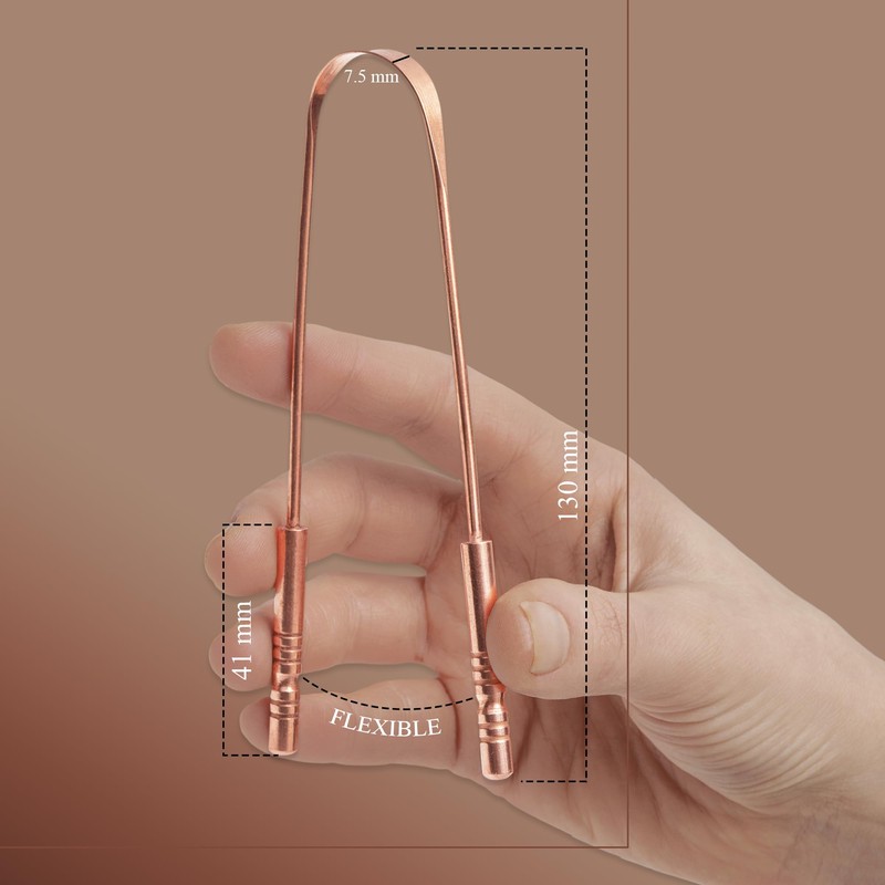 MasterMedi Tongue Scraper Tongue Scraper Stainless Steel New (Copper 2