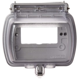 Leviton 5981-UCL While-in-Use Cover for GFCI/Decora Duplex and Single Outlet, Horizontal, Clear