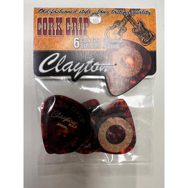 Clayton Cork Grip Standard Guitar Pick 3 Pack .63 mm