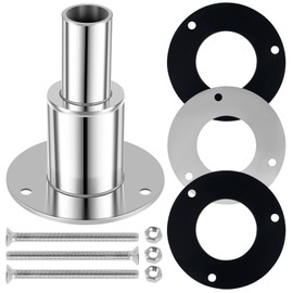 Beenle-Icey Straight Thru Hull Exhaust Skins Fitting for 24mm Inner Diameter Tube Pipe 316 Stainless Steel Thru Hull Exhaust Skin with Bolts and Nuts for Diesel Heaters