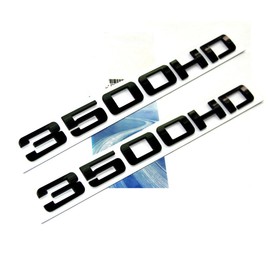 Yoaoo 2x OEM Black 3500Hd 3500 Hd Nameplates Emblems Badges Alloy Glossy for Gm Silverado Sierra