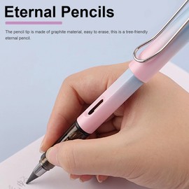 JUHNEED 8 Pcs Eternal Pencils Infinity Pencils with Eraser Gradient Forever Pencil for Writing Drawing Students Home Office School Supplies