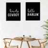 KEUSPI Howdy Cowboy Hello Darlin Western Wall Art Set of