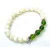 Peridot and Mother of Pearl Stretch Bracelet | August Birthstone