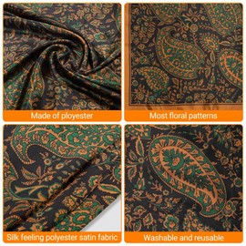 35” Satin Large Head Scarves Silk Bandana Like Neck Scarf Hair Sleeping Wraps Lightweight Satin Silk Scarfs for Women (F)