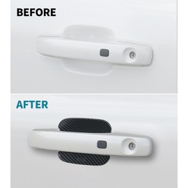 Exterior Door Handle Bowl Cover Trim Compatible with 2024 2025 2026 Ford Ranger XL XLT Lariat Raptor, 4 Pack Carbon Fiber Style Exterior Door Handle Covers Bowl Decoration (Exterior Door Handle Bowl)