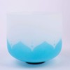 Leize Blue Lotus Design Quartz Crystal Singing Bowl G Note