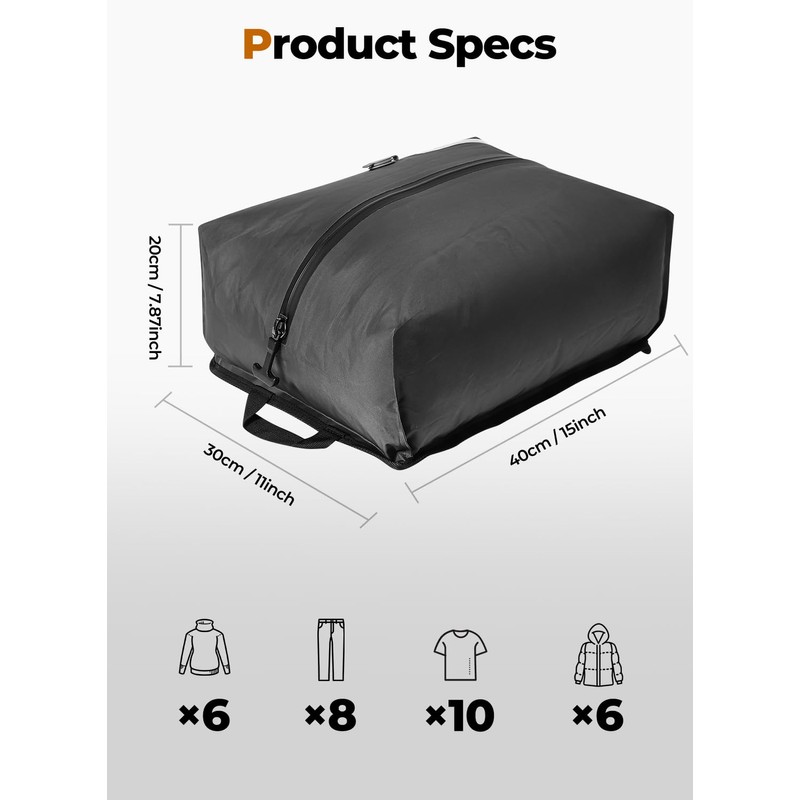 POIXM Vacuum Bags for Travel with Pump, Reusable Space Saver