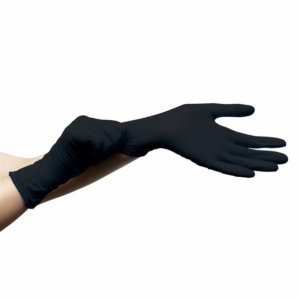 MONOUSALO Black Nitrile Disposable Gloves Powder Free Latex Free with