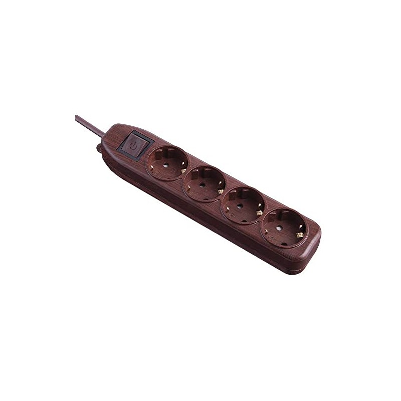 Electraline 62062 4-Way Power Strip with Switch, Cable 1.5 m