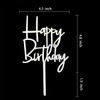 Decoración acrílica para tartas de feliz cumpleaños (espejo plateado)