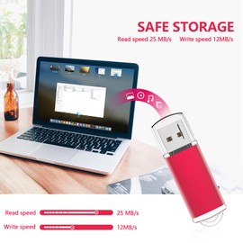 KOOTION USB Flash Drive 4 GB 50 Pack USB 2.0 Memory Stick Cap Design USB Drive USB Stick Thumb Pen Drive Data Storage Mini Stick for PC Mac Laptop Tablet TV Car (50Pack, Red)