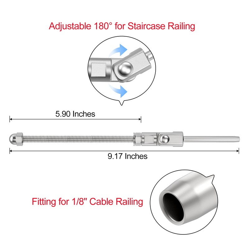 [Patent]CKE 20 Pack T316 Stainless Steel 180° Adjustable Angle Cable