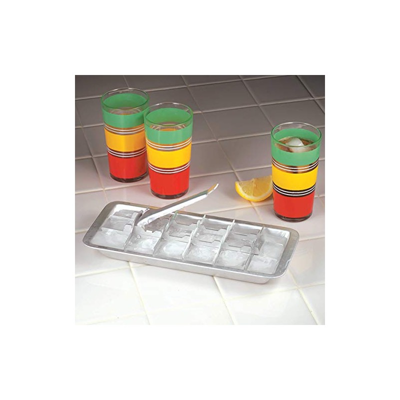 Fox Valley Traders Vintage Kitchen Aluminum Metal Ice Cube Trays,