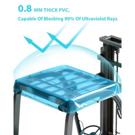 Universal Blue Tinted Clear Forklift Cover – 45x51in Waterproof Vinyl Rain Canopy for Forklift – Heavy-Duty UV Protection Roof Cover – Transparent Sky Blue Forklift Tarp