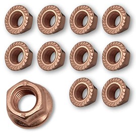Copper Nut M10 Manifold Turbocharger Exhaust Holder Self-Locking SW14 CU 14440 Pack of 50