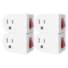 Oviitech 4 Pack Grounded Outlet Wall Tap Adapter with On/Off