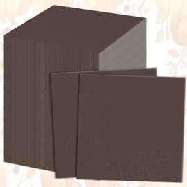 Teling 100 Pcs Fall Paper Napkins Disposable Coffee Color Napkins for Autumn Holidays Wedding Home Luncheon Reception Tea Party Dining Supplies Thanksgiving Party Decorations (Coffee Color)