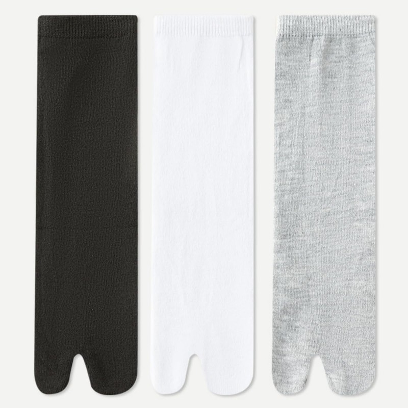 Weuiean CEZD-73 Women's 2 Toe Socks, Crew Socks, Cotton Blend,