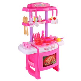 Play Kitchen Set for Kids Kitchen Playset Pretend Toys Food with Real Lights Sounds for Kitchen Cooking Playset, Kids Kitchen Playset for Toddlers Girls Boys Great Gift