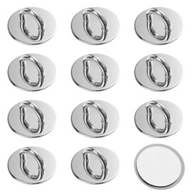 12 Pcs Phone Charm Hook, Metal Round Phone Charm Holder Adhesive Finger Grip for DIY Hanging Supplies (Silver)