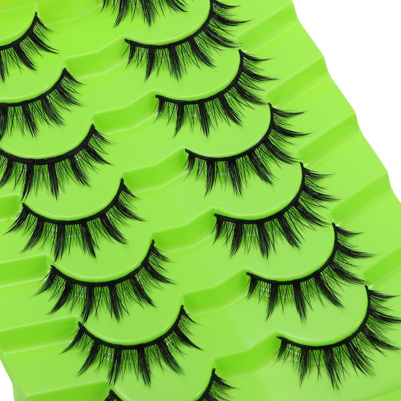 7 Pair Cartoon Eyelashes Japanese Anime Cosplay Eyelashes Spiky Wet