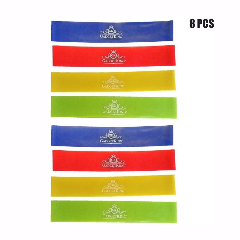 8 Pack Resistance Exercise Loop Bands Home Gym Fitness Natural