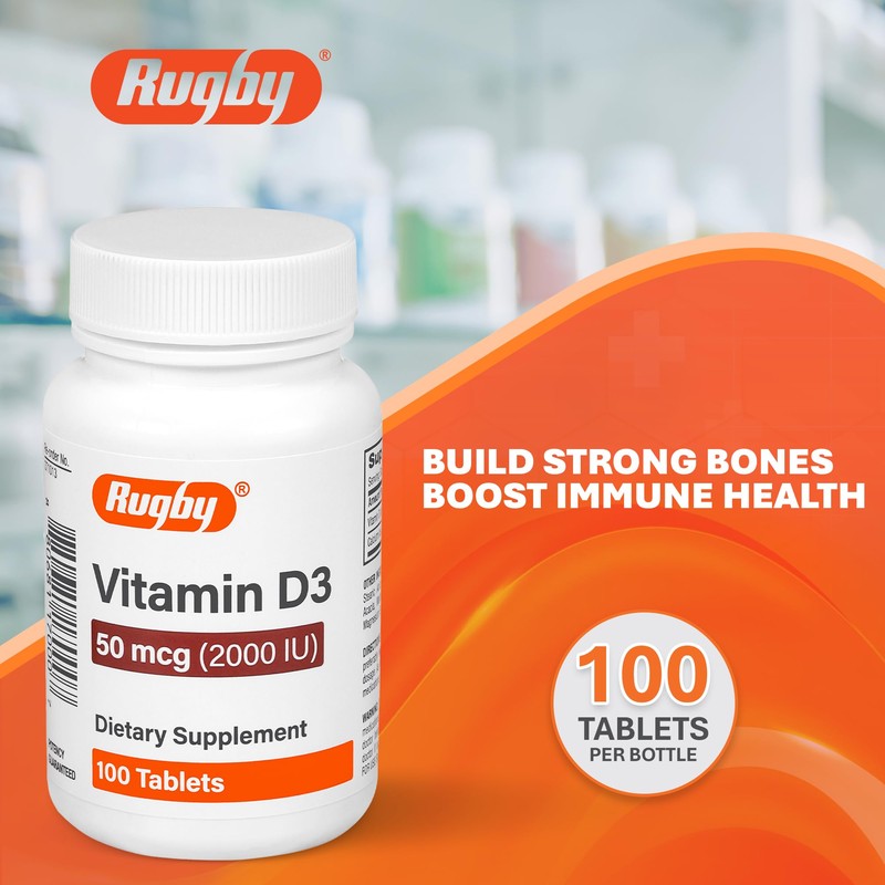 Rugby Vitamin D3 2000 IU (50 mcg) - Gluten-Free Daily