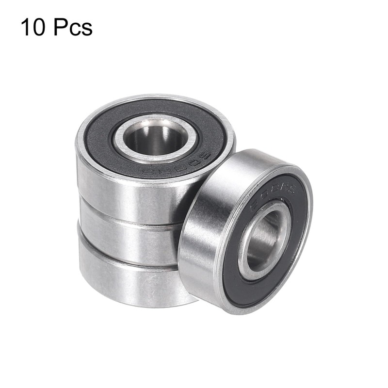 PATIKIL 10 Pack 8x22x7mm Skateboard Bearings 608-2RS Steel Ball Bearings