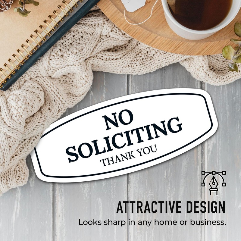 Sigo Signs No Soliciting Sign For House, Front Door Indoor/Outdoor,