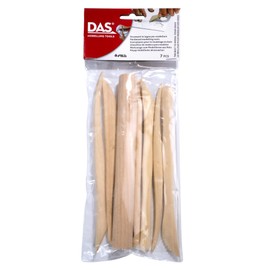 DAS Clay Wooden Assorted Modelling Tools, 7 Pieces, Ideal for Professional Clay Users