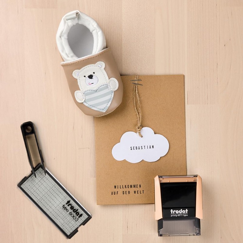 Trodat Printy 4911 Stamp Set in Pastel Cream for DIY